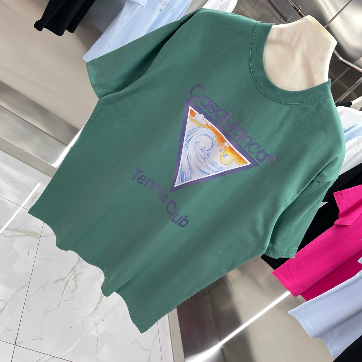 25ss New Arrival Casablanca Classic Series T ～ ， ， 。 ， Classic ， In Stock ！ ：White Black Light Blue Green Red Dark Blue Size：S M L XL XXL